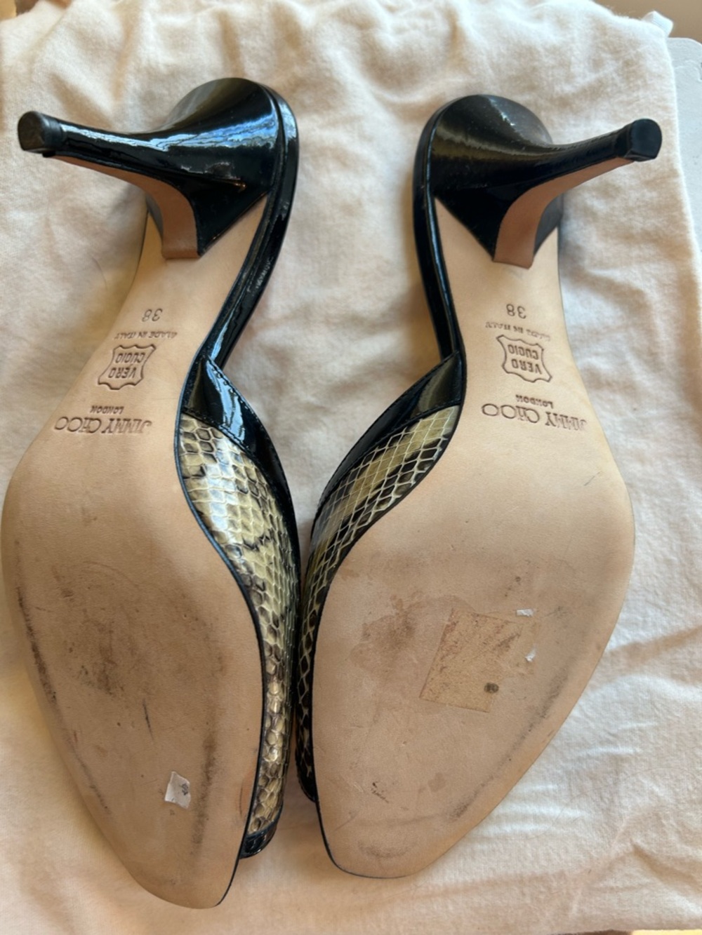 Vintage Jimmy Choo leather Snakeskin print with dust bag ✨HOST PICK✨thank you! - Picture 10 of 11